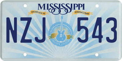 MS license plate NZJ543