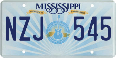 MS license plate NZJ545