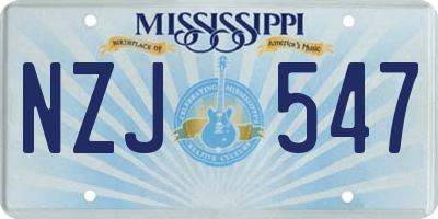 MS license plate NZJ547