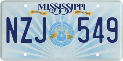 MS license plate NZJ549