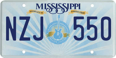 MS license plate NZJ550