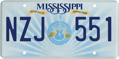 MS license plate NZJ551
