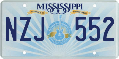 MS license plate NZJ552