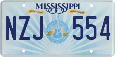 MS license plate NZJ554