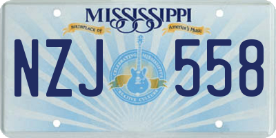 MS license plate NZJ558