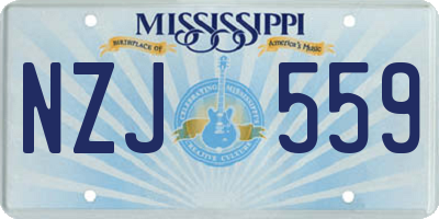 MS license plate NZJ559