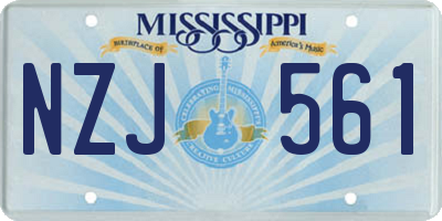 MS license plate NZJ561