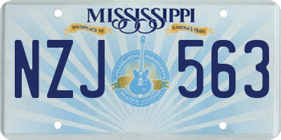 MS license plate NZJ563