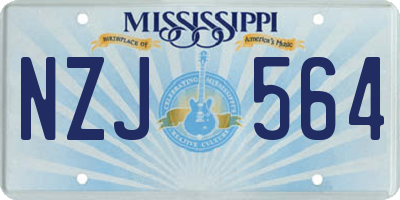 MS license plate NZJ564