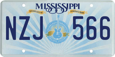 MS license plate NZJ566