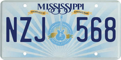 MS license plate NZJ568