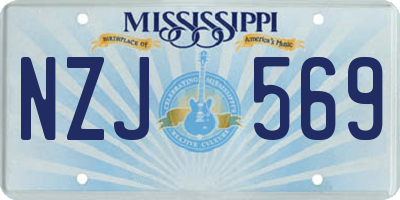 MS license plate NZJ569