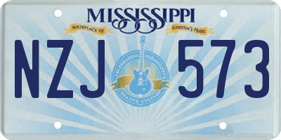 MS license plate NZJ573