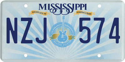 MS license plate NZJ574