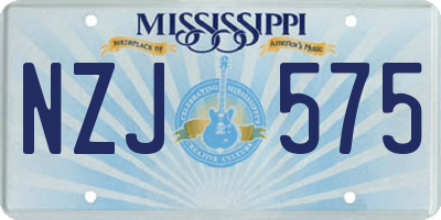 MS license plate NZJ575