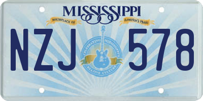 MS license plate NZJ578