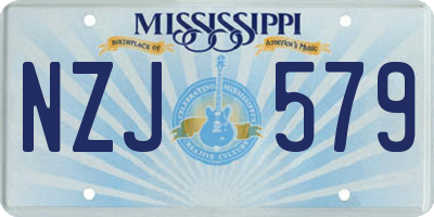 MS license plate NZJ579