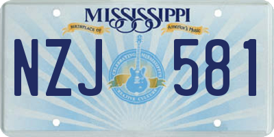 MS license plate NZJ581