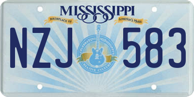 MS license plate NZJ583