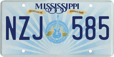 MS license plate NZJ585