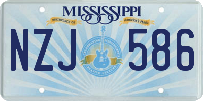 MS license plate NZJ586