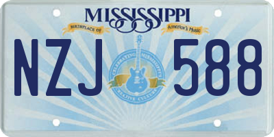 MS license plate NZJ588