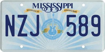 MS license plate NZJ589