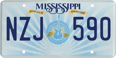 MS license plate NZJ590