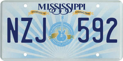 MS license plate NZJ592