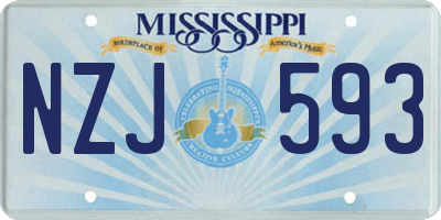 MS license plate NZJ593