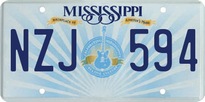 MS license plate NZJ594