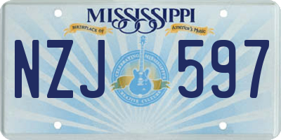 MS license plate NZJ597