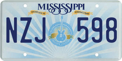 MS license plate NZJ598