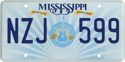 MS license plate NZJ599