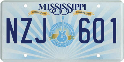MS license plate NZJ601