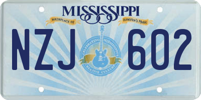 MS license plate NZJ602