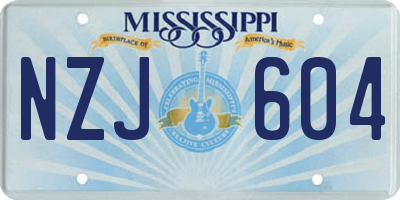 MS license plate NZJ604