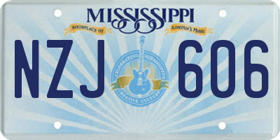 MS license plate NZJ606