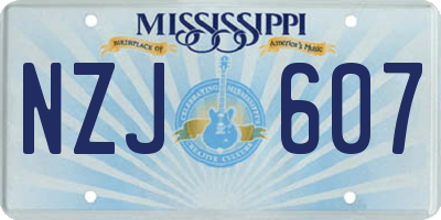 MS license plate NZJ607