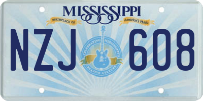 MS license plate NZJ608