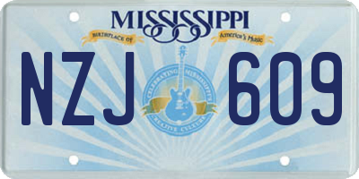 MS license plate NZJ609