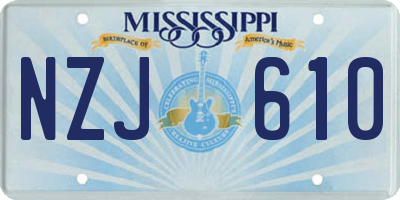 MS license plate NZJ610