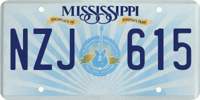MS license plate NZJ615