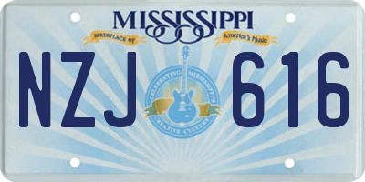 MS license plate NZJ616