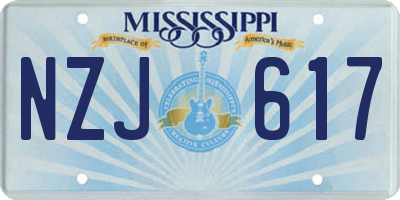 MS license plate NZJ617
