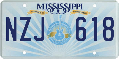 MS license plate NZJ618