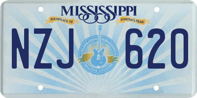 MS license plate NZJ620