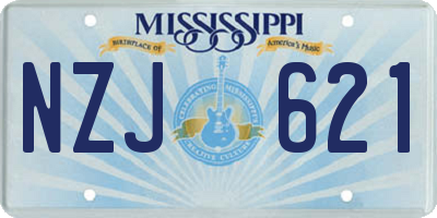 MS license plate NZJ621