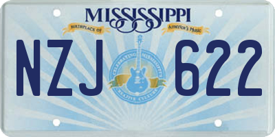 MS license plate NZJ622