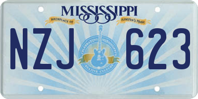 MS license plate NZJ623